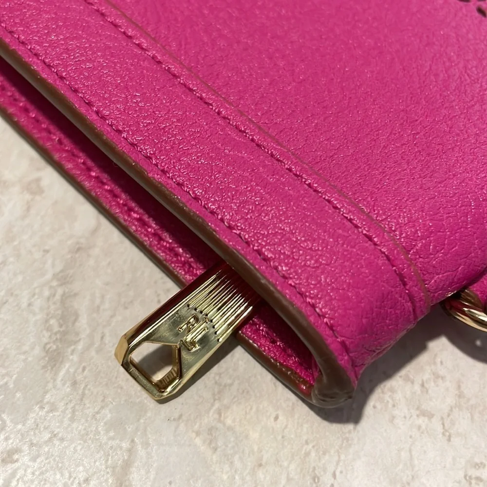 New Lauren Ralph Lauren Pink Perforated Clutch/Cosmetic Bag.